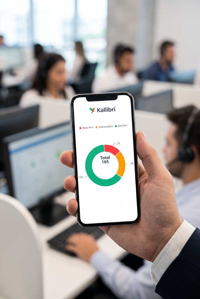 Acompanhamento mobile de indicadores de performance e qualidade de atendimento em Call Center pelo sistema Kallibri