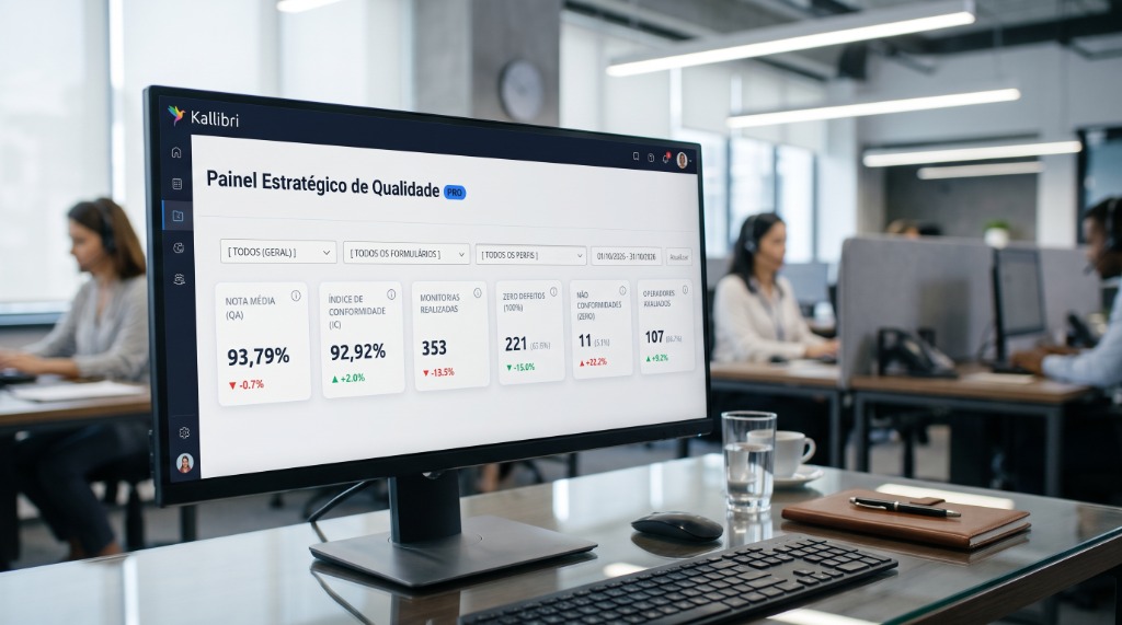 Painel estratégico de monitoria da qualidade e indicadores de atendimento em Call Center no sistema Kallibri